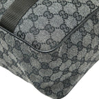 Gucci GG Canvas Business Bag Handbag Grey Black Leather — view 6