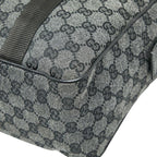 Gucci GG Canvas Business Bag Handbag Grey Black Leather — view 4