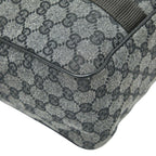 Gucci GG Canvas Business Bag Handbag Grey Black Leather — view 7