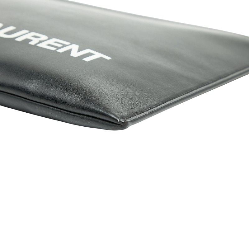 Saint Laurent Logo Clutch Bag Second Black Multicolor Leather Women — view 4