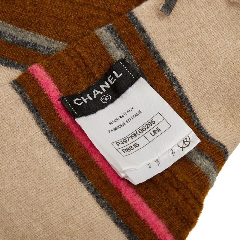 Chanel Striped Beige Multicolor Cashmere — view 4