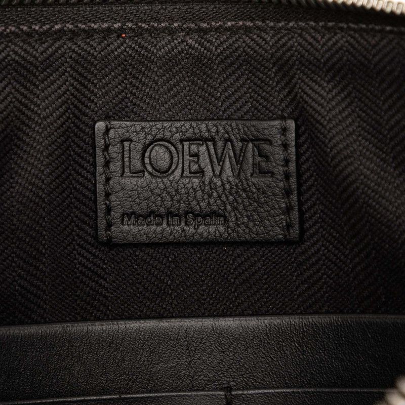 Loewe Anagram Bicolor Clutch Bag Second Black Red Leather — view 5