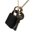 Hermes Amulet Padlock PM Pendant Necklace Gold Brown Plated Buffalo Horn — view 4
