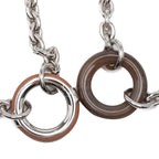 Hermes Clochette Necklace Silver Brown Metal Vorsiflte — view 7