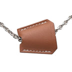 Hermes Clochette Necklace Silver Brown Metal Vorsiflte — view 5