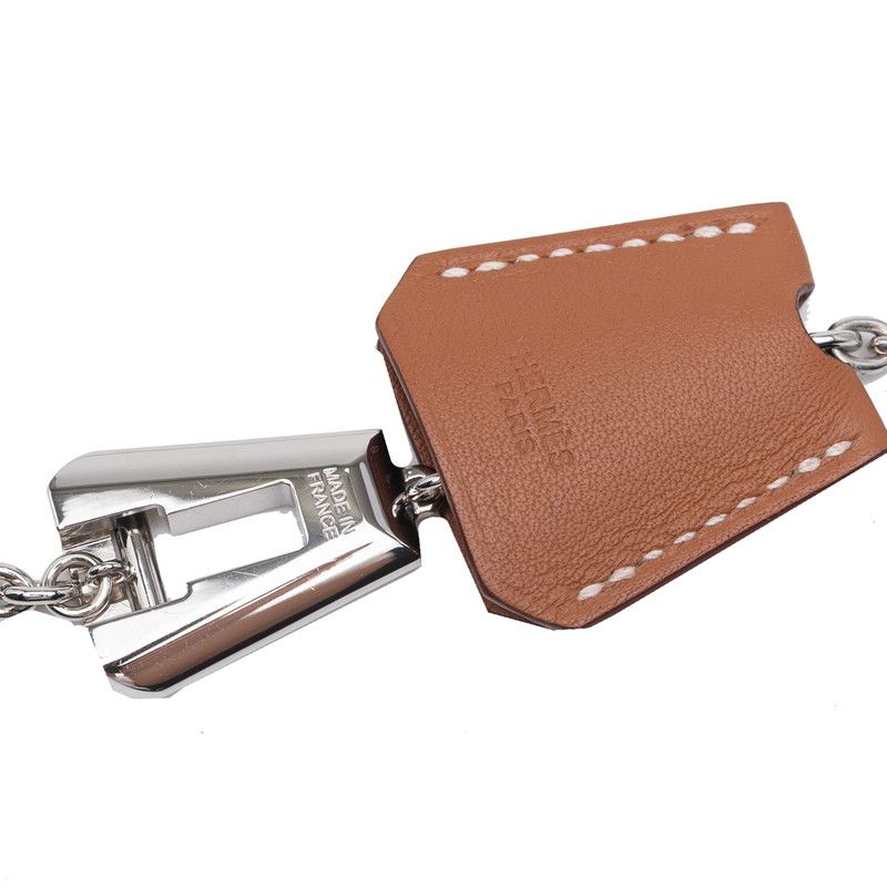 Hermes Clochette Necklace Silver Brown Metal Vorsiflte — view 3
