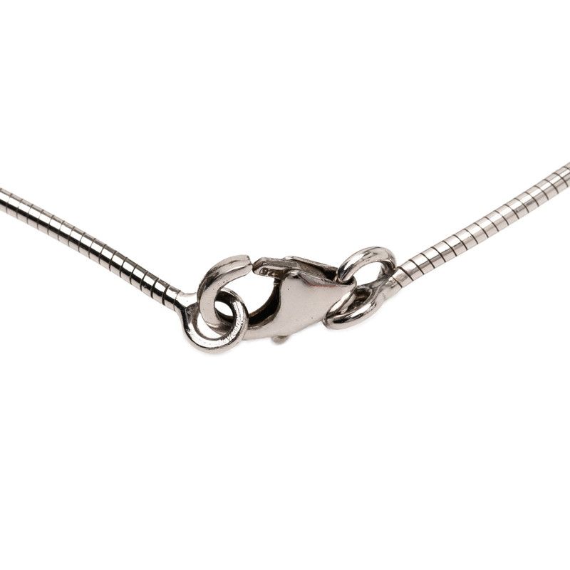 Hermes Caje De Ashe H Cube Pendant Necklace Silver Light Blue Metal — view 4