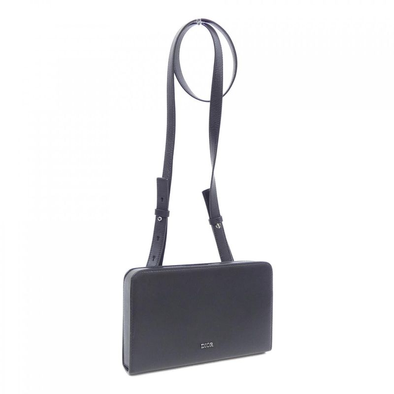 Christian Dior Bag Crossbody Leather Black Purse — view 2