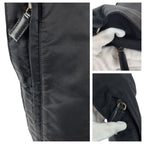Prada Tessuto Triangle Logo Plate Black Silver Hardware Nylon Shoulder Bag — view 5