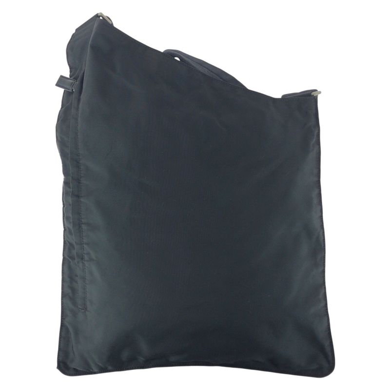 Prada Tessuto Triangle Logo Plate Black Silver Hardware Nylon Shoulder Bag — view 2