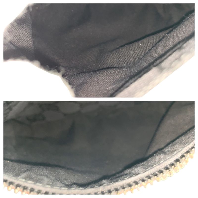 Gucci Black Silver Hardware GG Canvas Leather 28566 Body Bag Waist Pouch — view 8