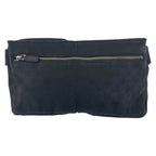 Gucci Black Silver Hardware GG Canvas Leather 28566 Body Bag Waist Pouch — view 2
