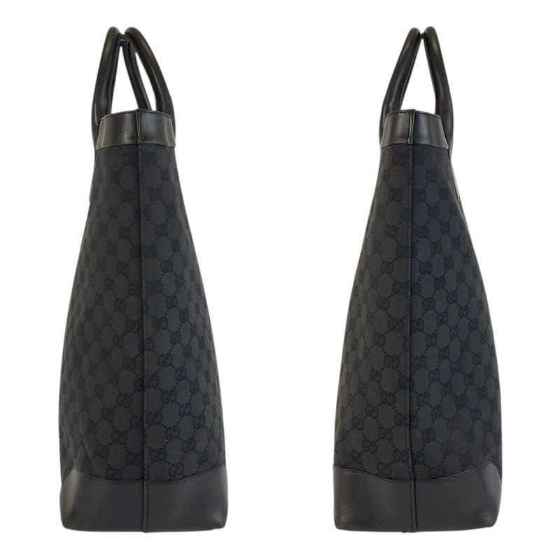 Gucci Black GG Canvas Leather 33889 Tote Bag — view 7