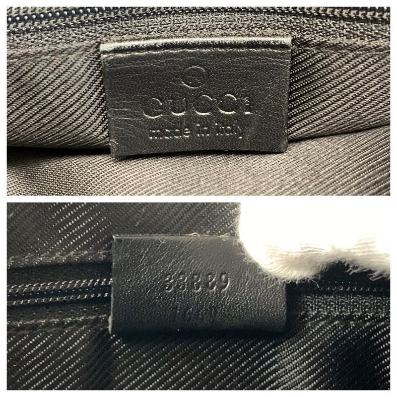 Gucci Black GG Canvas Leather 33889 Tote Bag — view 4