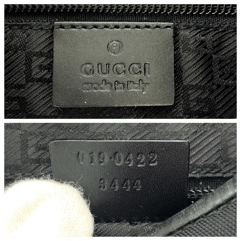 Gucci Black Silver Hardware Canvas Leather 019 0422 Shoulder Bag Pochette — view 8