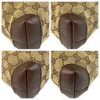 Gucci Beige Brown Silver Hardware GG Canvas Leather 019 0402 Tote Bag — view 3