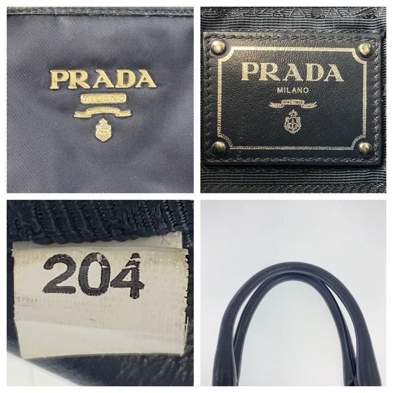 Prada Tessuto Navy Nylon Leather Tote — view 4