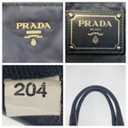 Prada Tessuto Navy Nylon Leather Tote — view 4