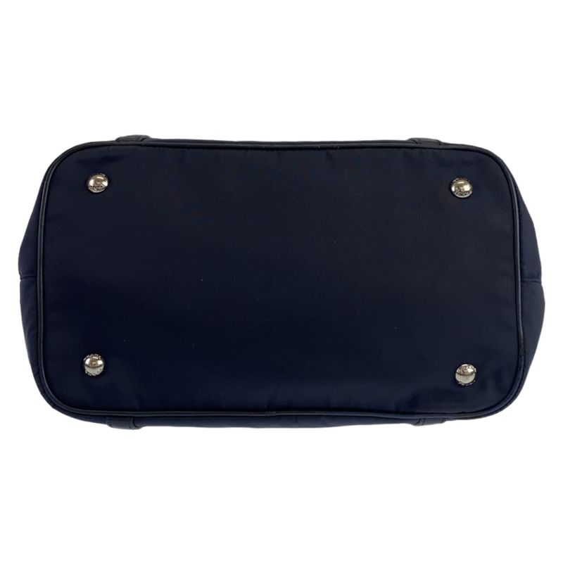 Prada Tessuto Navy Nylon Leather Tote — view 9