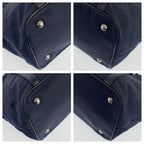 Prada Tessuto Navy Nylon Leather Tote — view 3