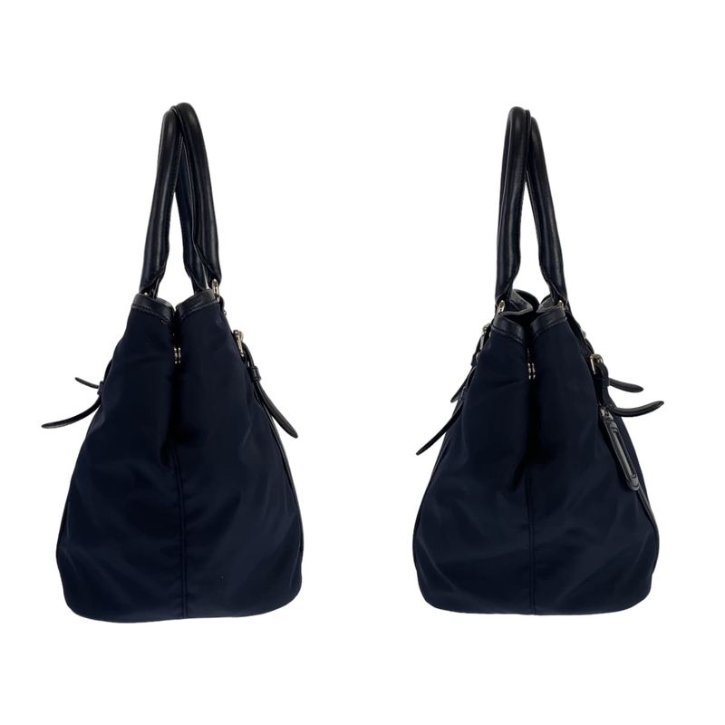 Prada Tessuto Navy Nylon Leather Tote — view 7