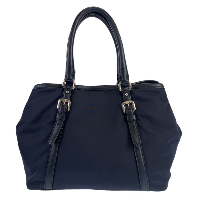 Prada Tessuto Navy Nylon Leather Tote — view 2