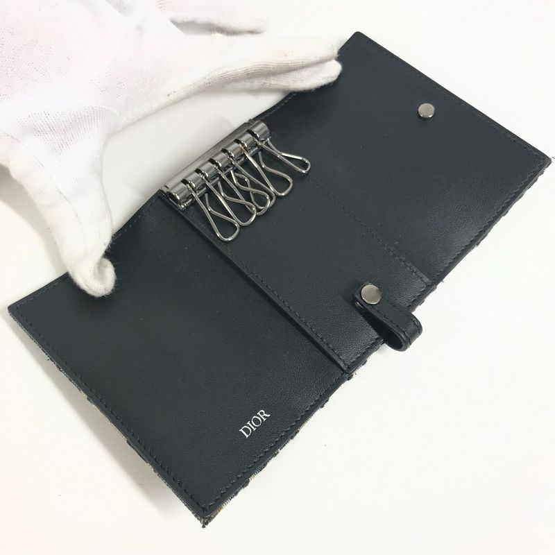 Dior Key Case Logo Oblique 6-carat Canvas Navy — view 8