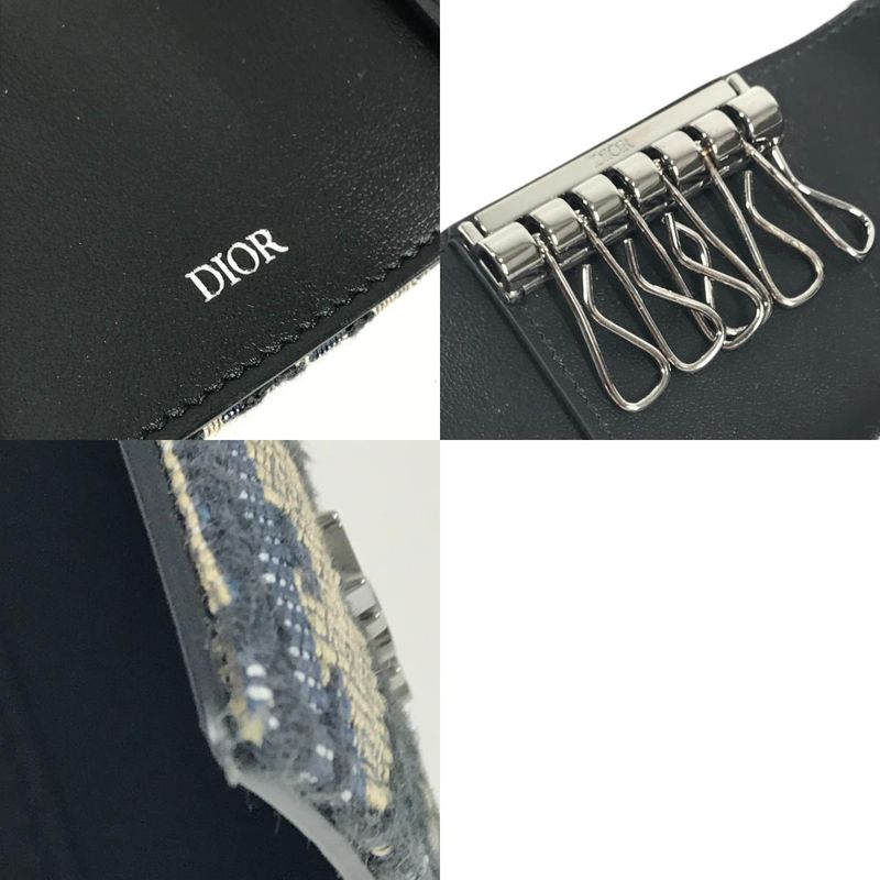 Dior Key Case Logo Oblique 6-carat Canvas Navy — view 9