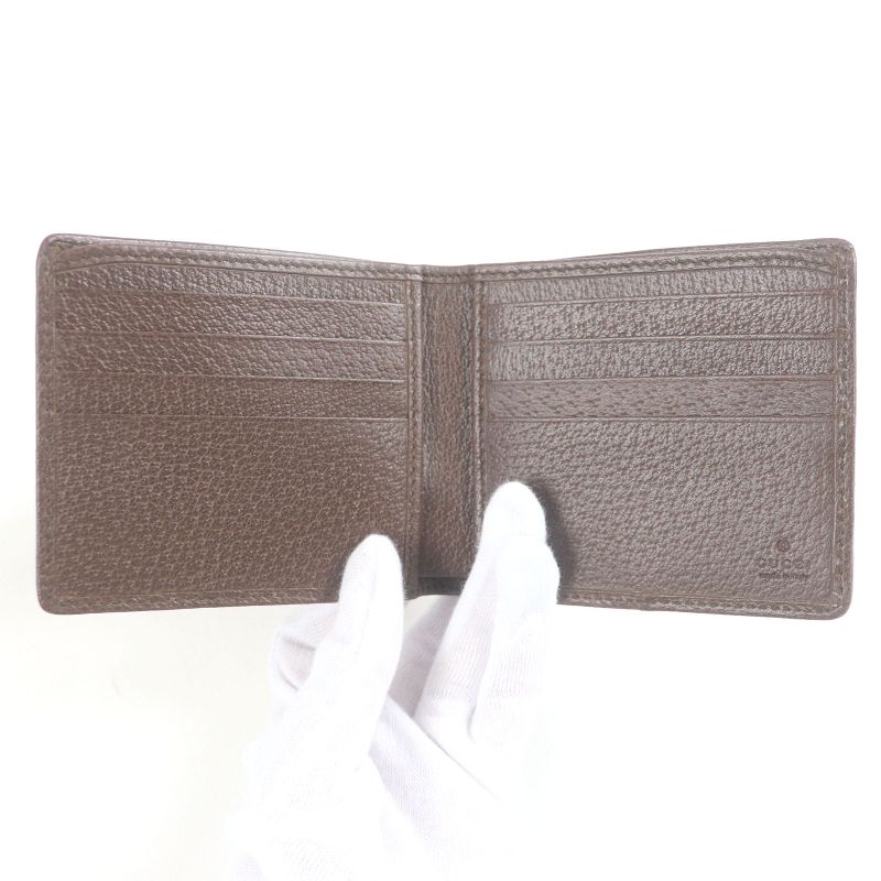 Gucci Canvas Leather Jumbo GG Compact Wallet Bifold Brown — view 6