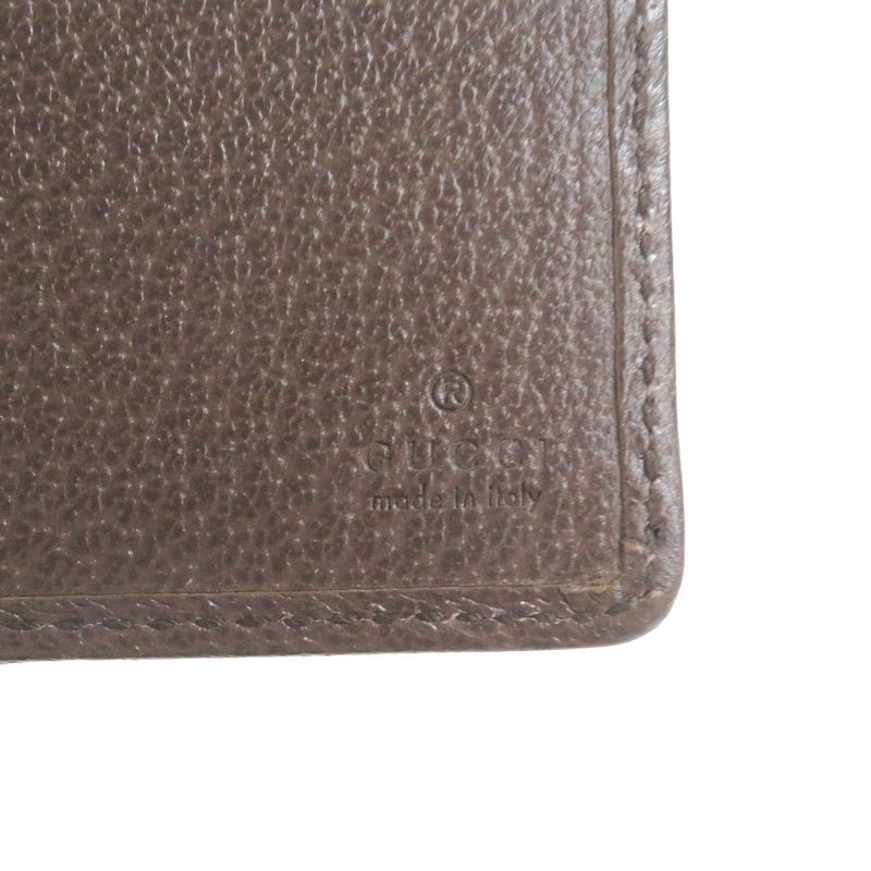 Gucci Canvas Leather Jumbo GG Compact Wallet Bifold Brown — view 8