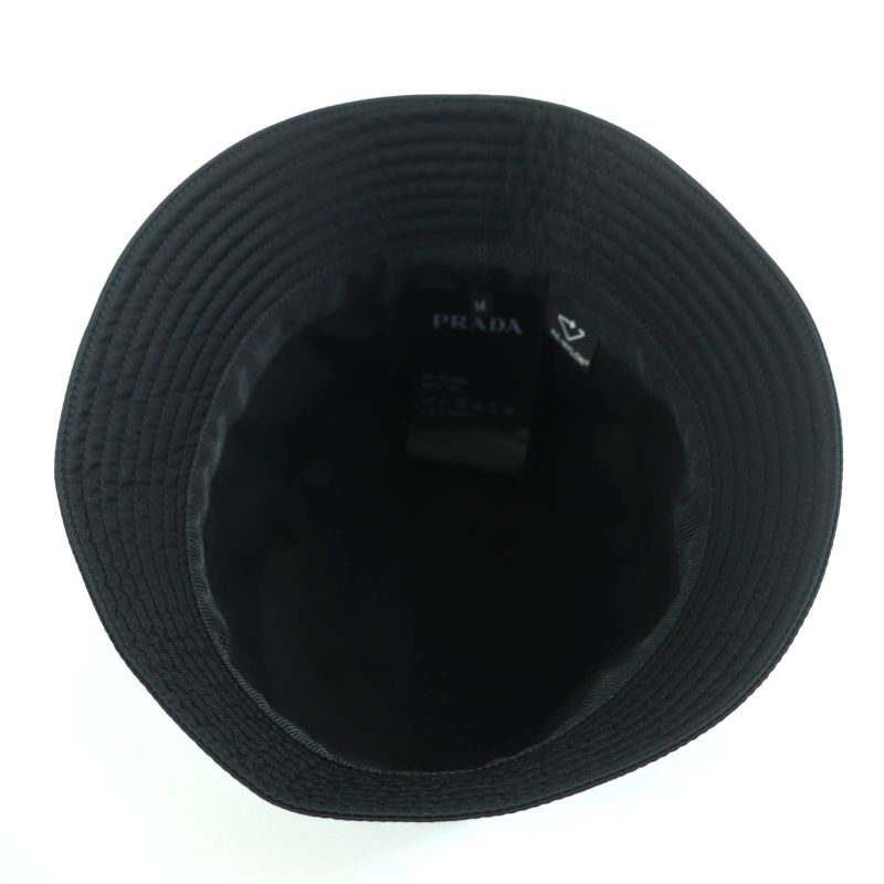 Prada 2 Hc137 re-nylon Triangle Logo Plate Bucket Hat Black — view 6