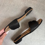 Chanel Coco Mark Leather Fur Quilted Slide Sandals Flat 35 C — view 4