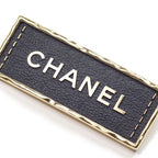 Chanel Logo Brooch Metal Leather Gold Black Tag A23 S Rank — view 5
