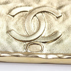 Chanel Logo Brooch Metal Leather Gold Black Tag A23 S Rank — view 4