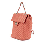 Chanel Spirit Backpack Pink Chevron Quilted Calfskin Leather — view 3