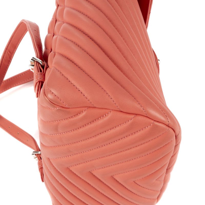 Chanel Spirit Backpack Pink Chevron Quilted Calfskin Leather — view 8