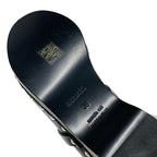 Hermes Carlotta Sandals Shoes Leather Shearling Wood Black Silver Sabot Mule — view 8