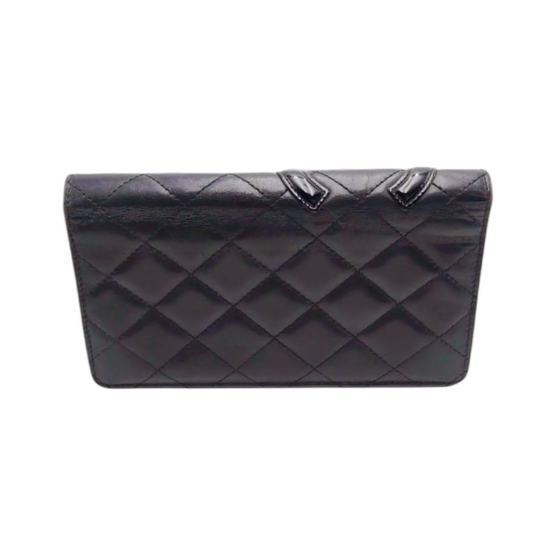Chanel Cambon Long Foldable Wallet Black Pink — view 3