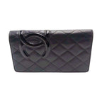 Chanel Cambon Long Foldable Wallet Black Pink — view 2