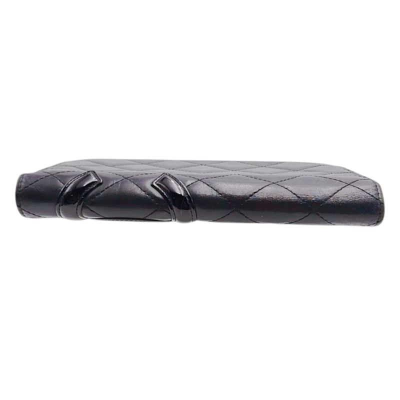 Chanel Cambon Long Foldable Wallet Black Pink — view 6