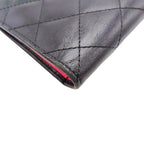 Chanel Cambon Long Foldable Wallet Black Pink — view 8