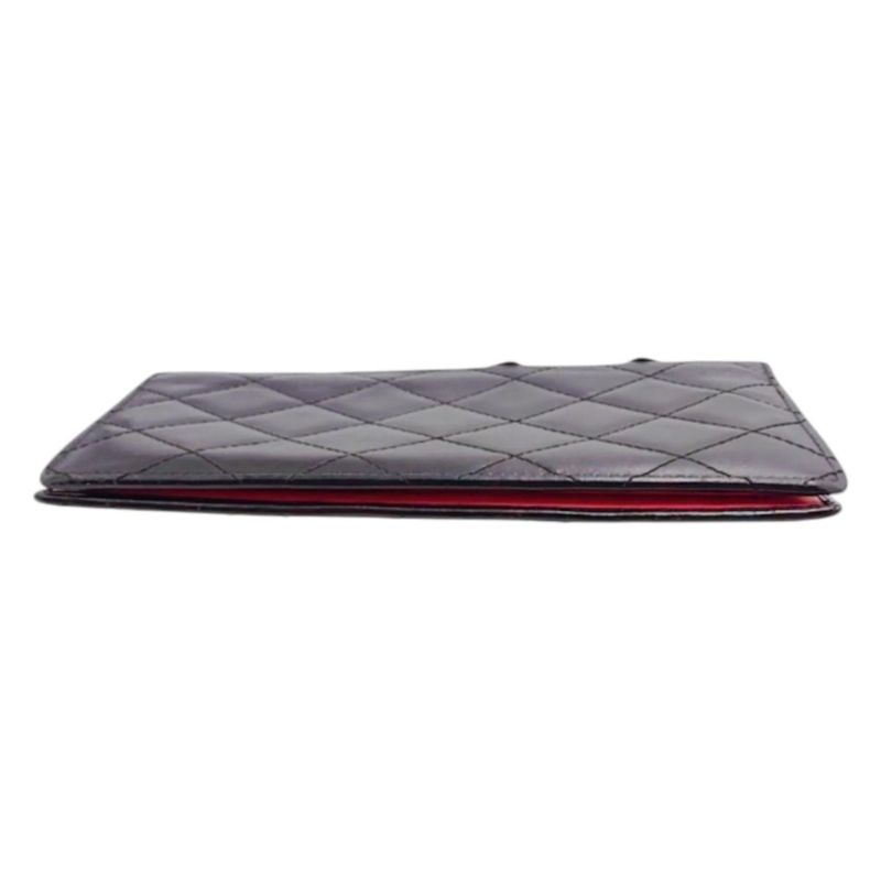 Chanel Cambon Long Foldable Wallet Black Pink — view 7
