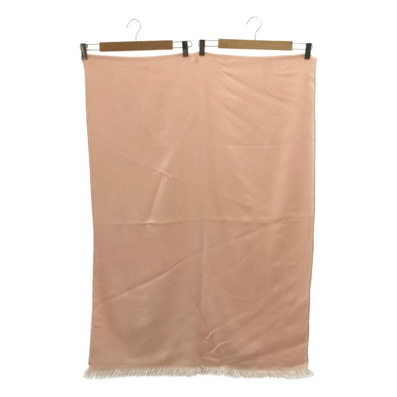 Hermes New Livris Cashmere Silk Logo Jacquard Large Fringe Shawl Scarf Pink — view 4