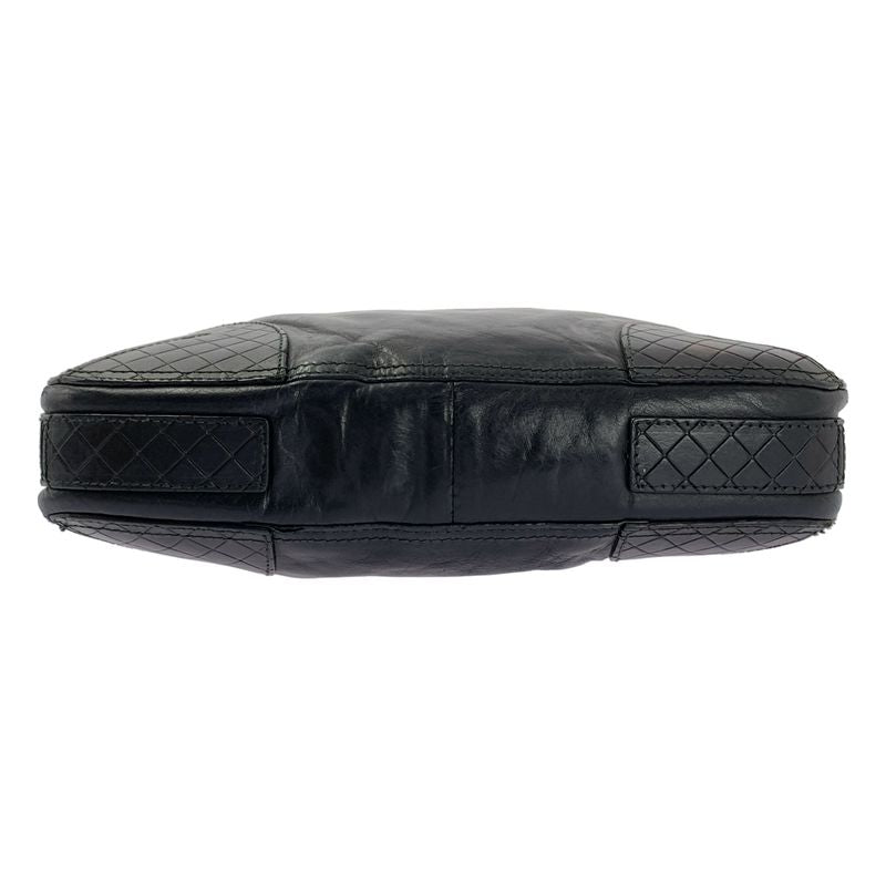 Bottega Veneta Scolpito Leather Shoulder Bag Black — view 7