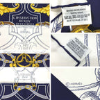 Hermes Carre 90 L'instrvction DV ROY Imperial Scarf Silk White New — view 3