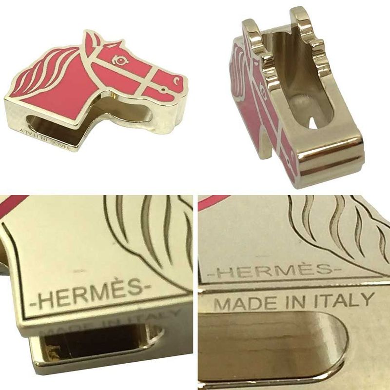Hermes Twilly Ring Cadrige Scarf Pink Gold Horse 2022 SS — view 3