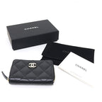 Chanel Quilted Coin Purse Caviar Leather Black Ap4818 Coco Mark Card Case — view 7