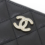 Chanel Quilted Coin Purse Caviar Leather Black Ap4818 Coco Mark Card Case — view 5