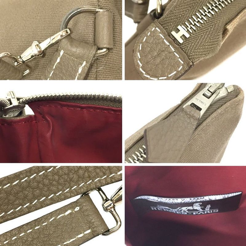 Hermes Pouch Wristlet Canvas and Leather Etop Small Bag — view 3