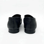 Hermes Paris Loafer Leather Shoes Black Gold Hhardware Moccasins — view 5
